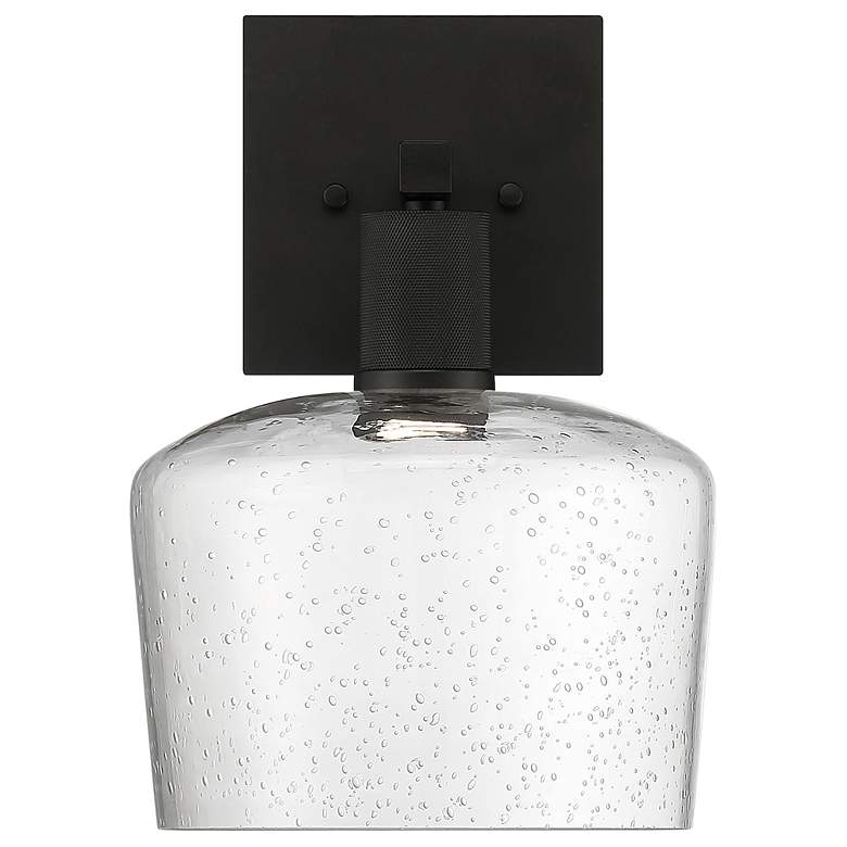 Image 2 Port Nine Chardonnay LED Wall Sconce - Matte Black - Seeded Glass more views