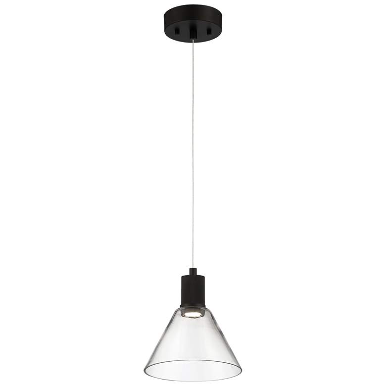 Image 1 Port Nine Martini 8" Wide Matte Black LED Mini Pendant