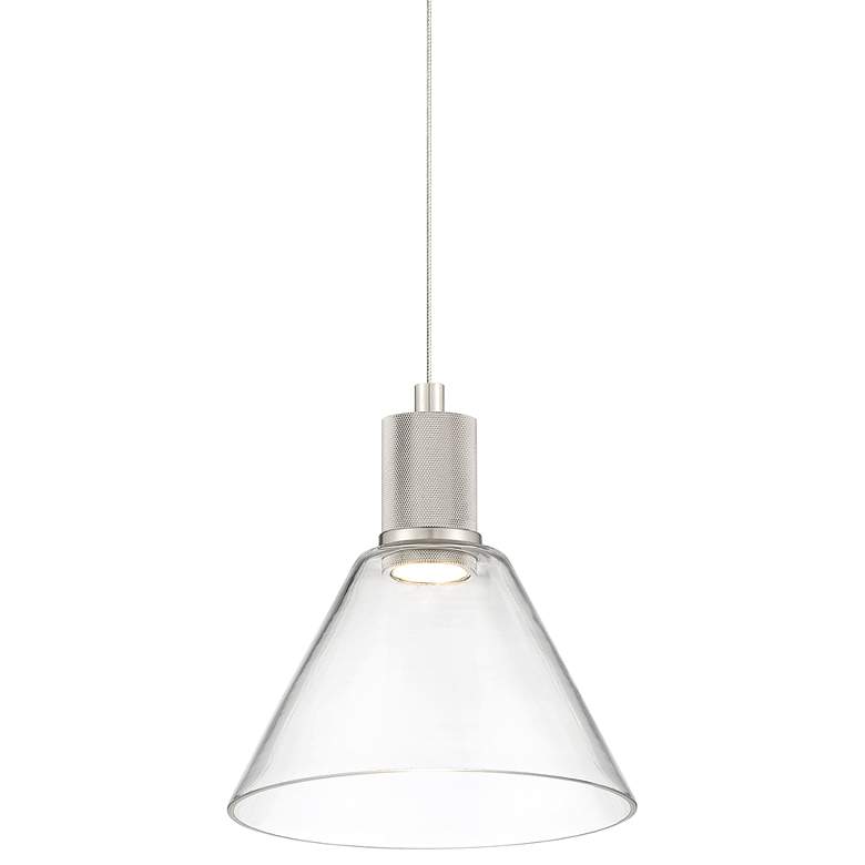 Image 1 Port Nine Martini 8" Wide Steel Clear Glass LED Mini Pendant