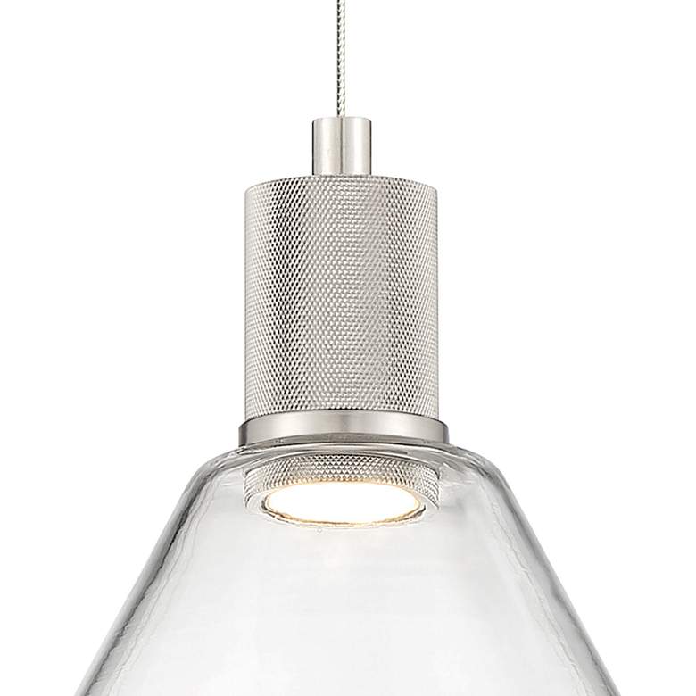 Image 2 Port Nine Martini 8" Wide Steel Clear Glass LED Mini Pendant more views
