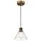 Port Nine Martini E26 LED Pendant - Antique Brushed Brass - Seeded Glass