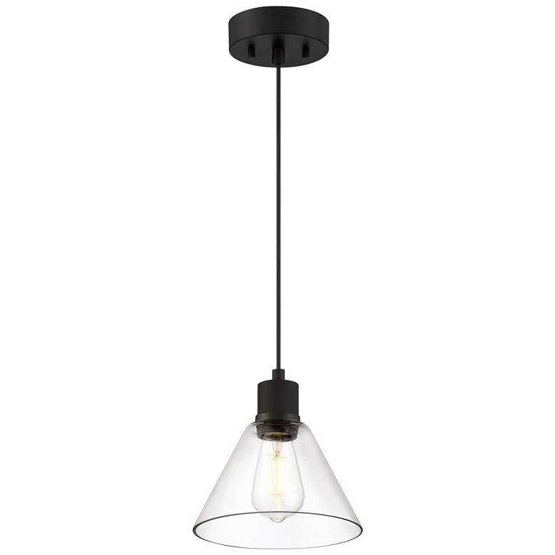 Image 1 Port Nine Martini E26 LED Pendant - Matte Black Finish - Clear Glass