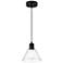 Port Nine Martini E26 LED Pendant - Matte Black Finish - Seeded Glass