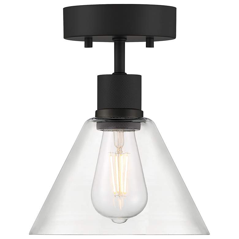 Image 2 Port Nine Martini E26 LED Semi-Flush - Matte Black - Clear Glass more views