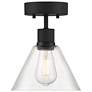 2_Port Nine Martini E26 LED Semi-Flush - Matte Black - Clear Glass more views