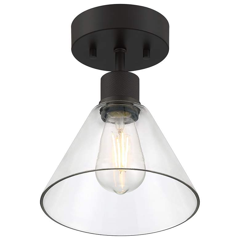 Image 3 Port Nine Martini E26 LED Semi-Flush - Matte Black - Clear Glass more views