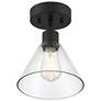 3_Port Nine Martini E26 LED Semi-Flush - Matte Black - Clear Glass more views