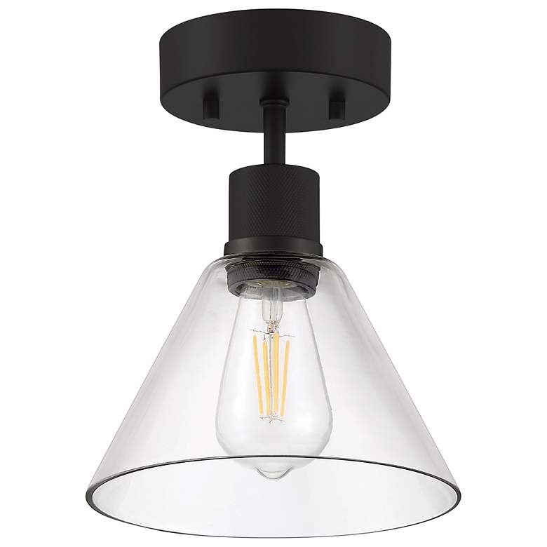 Image 4 Port Nine Martini E26 LED Semi-Flush - Matte Black - Clear Glass more views