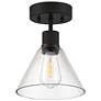 4_Port Nine Martini E26 LED Semi-Flush - Matte Black - Clear Glass more views