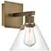Port Nine Martini E26 LED Wall Sconce - Antique Brushed Brass, Clear Glass