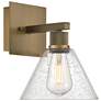 Port Nine Martini E26 LED Wall Sconce - Antique Brushed Brass, Seeded Glass