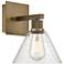 Port Nine Martini E26 LED Wall Sconce - Antique Brushed Brass, Seeded Glass