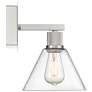 Thumbnail3 of Port Nine Martini E26 LED Wall Sconce - Brushed Steel - Clear Glass more views