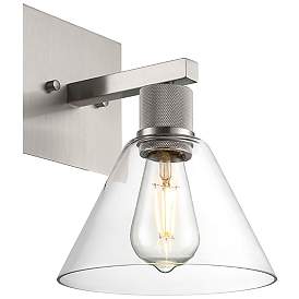 Image5 of Port Nine Martini E26 LED Wall Sconce - Brushed Steel - Clear Glass more views