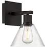 1_Port Nine Martini E26 LED Wall Sconce - Matte Black - Clear Glass