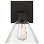 2_Port Nine Martini E26 LED Wall Sconce - Matte Black - Clear Glass more views