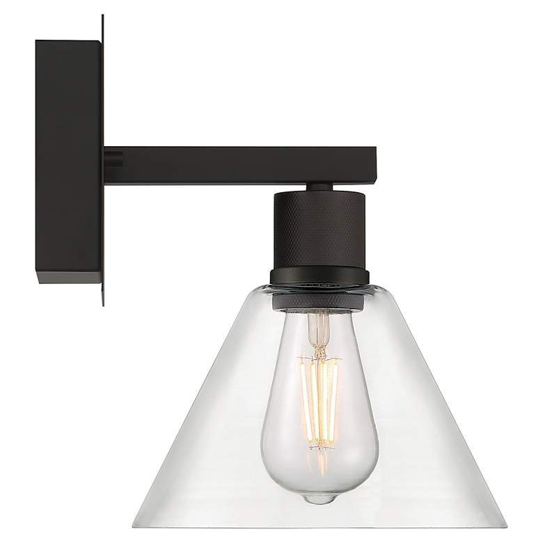 Image 3 Port Nine Martini E26 LED Wall Sconce - Matte Black - Clear Glass more views