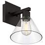 4_Port Nine Martini E26 LED Wall Sconce - Matte Black - Clear Glass more views