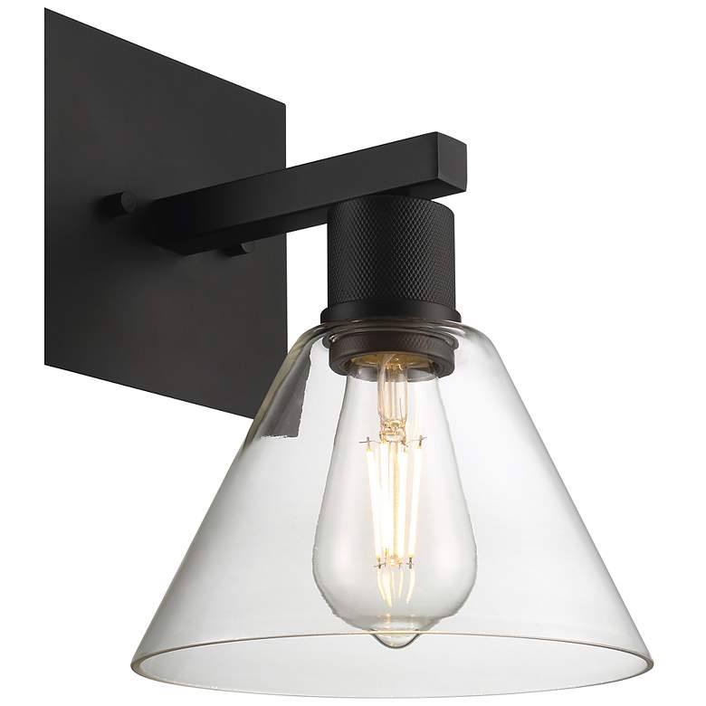 Image 5 Port Nine Martini E26 LED Wall Sconce - Matte Black - Clear Glass more views