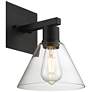 5_Port Nine Martini E26 LED Wall Sconce - Matte Black - Clear Glass more views