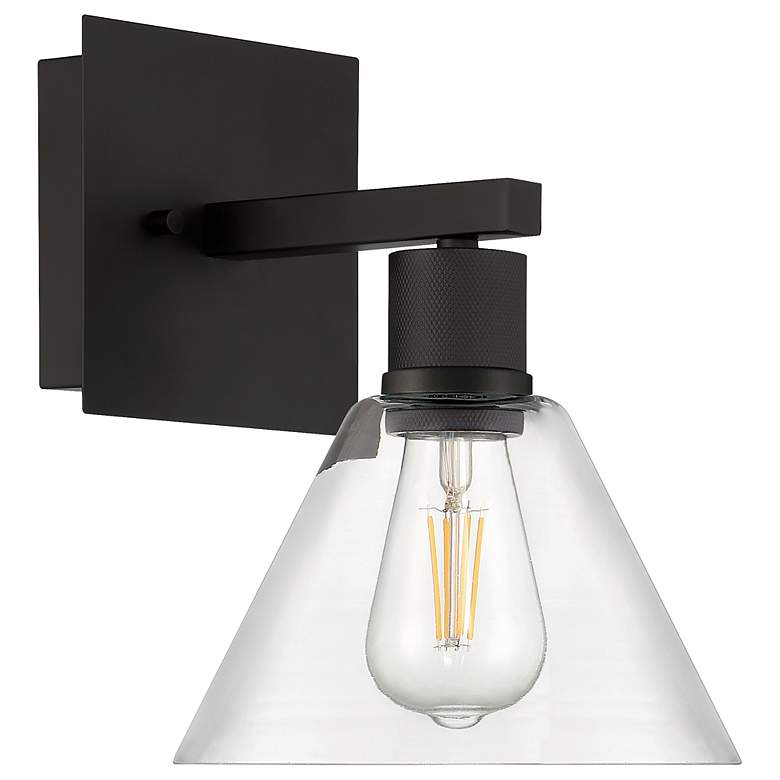 Image 6 Port Nine Martini E26 LED Wall Sconce - Matte Black - Clear Glass more views