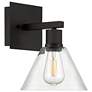 6_Port Nine Martini E26 LED Wall Sconce - Matte Black - Clear Glass more views