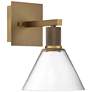 Port Nine Martini LED Wall Sconce - Antique Brushed Brass - Clear Glass