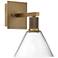Port Nine Martini LED Wall Sconce - Antique Brushed Brass - Clear Glass