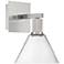 Port Nine Martini LED Wall Sconce - Brushed Steel - Clear Glass