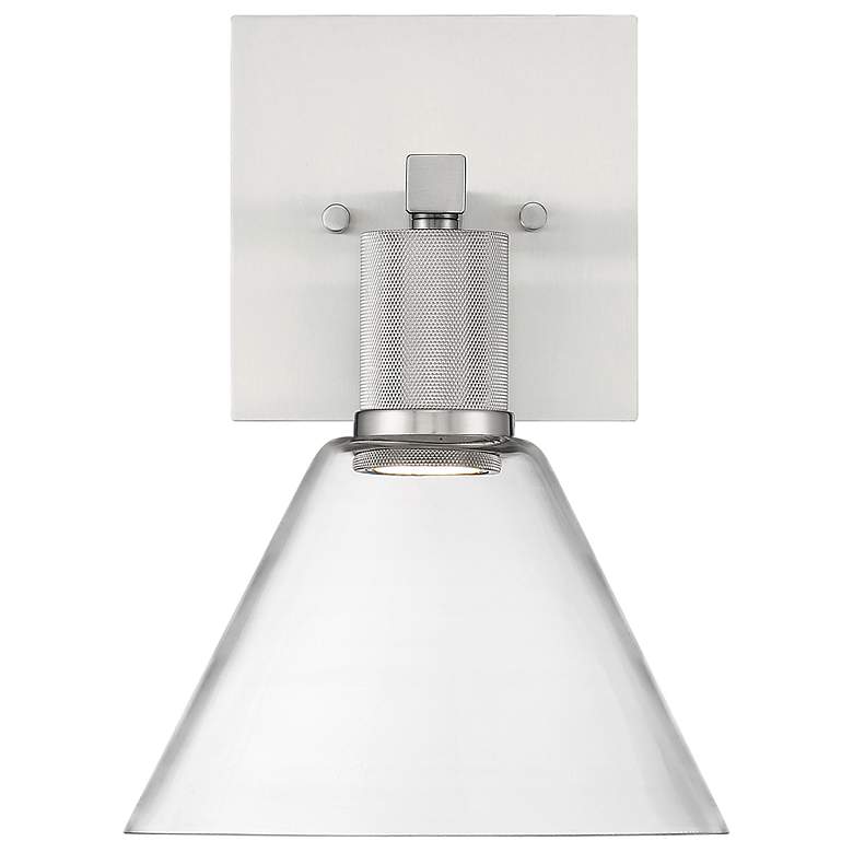 Image 2 Port Nine Martini LED Wall Sconce - Brushed Steel - Clear Glass more views
