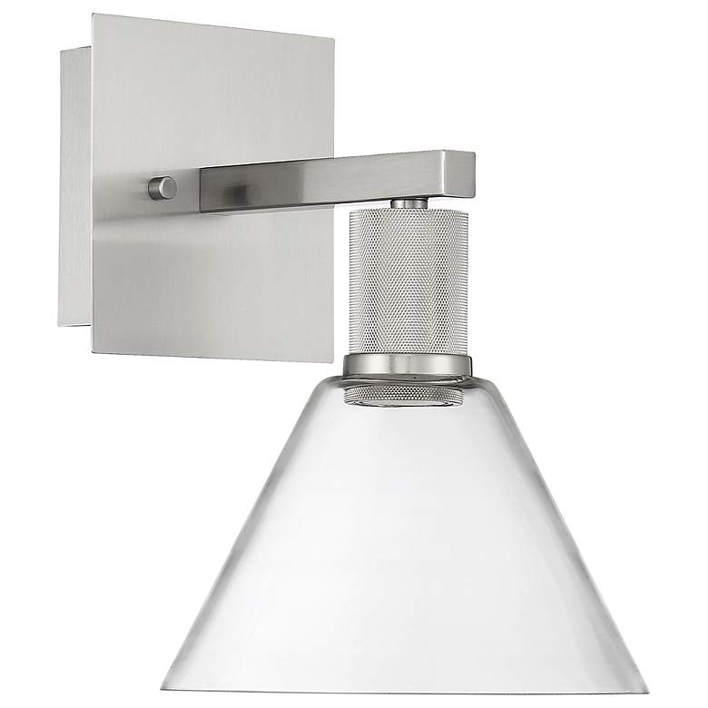 Image 6 Port Nine Martini LED Wall Sconce - Brushed Steel - Clear Glass more views