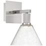 Port Nine Martini LED Wall Sconce - Brushed Steel - Seeded Glass