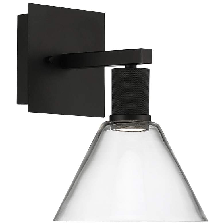 Image 1 Port Nine Martini LED Wall Sconce - Matte Black - Clear Glass