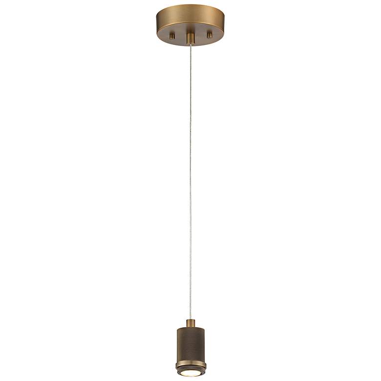 Image 1 Port Nine Stark 2.25"W Antique Brass LED Pendant with Frosted Shade