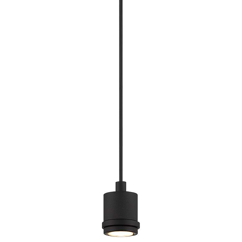 Image 1 Port Nine Stark 2.25"W Matte Black LED Pendant with Clear Frosted Sha