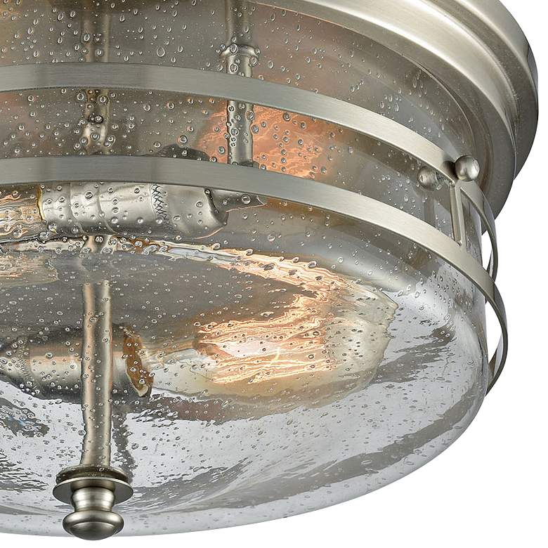 Image 2 Port O' Connor 14" Wide Satin Nickel 2-Light Ceiling Light more views