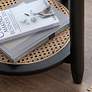 6_Port Royal 20" Wide Painted Black Wood Round End Table more views