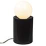 Portable 11 1/2" High Gloss Black Ceramic Accent Table Lamp