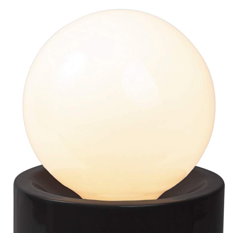 Image 2 Portable 11 1/2" High Gloss Black Ceramic Accent Table Lamp more views