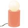 Portable 11 1/2" High Gloss Blush Ceramic Accent Table Lamp