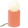 Portable 11 1/2" High Gloss Blush Ceramic Accent Table Lamp