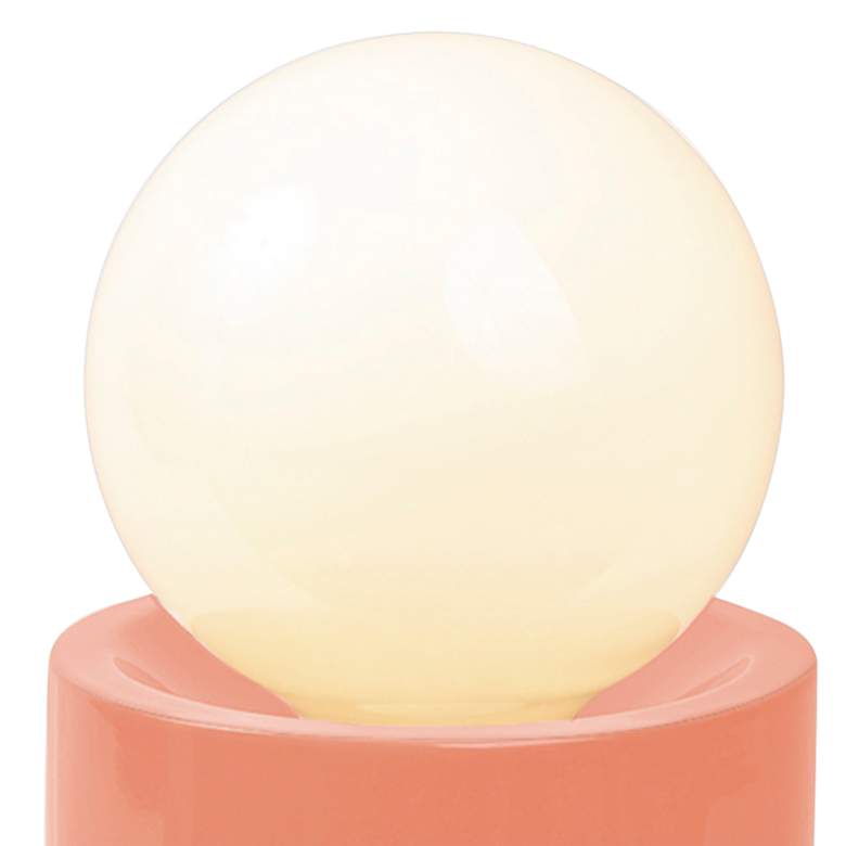 Image 2 Portable 11 1/2" High Gloss Blush Ceramic Accent Table Lamp more views