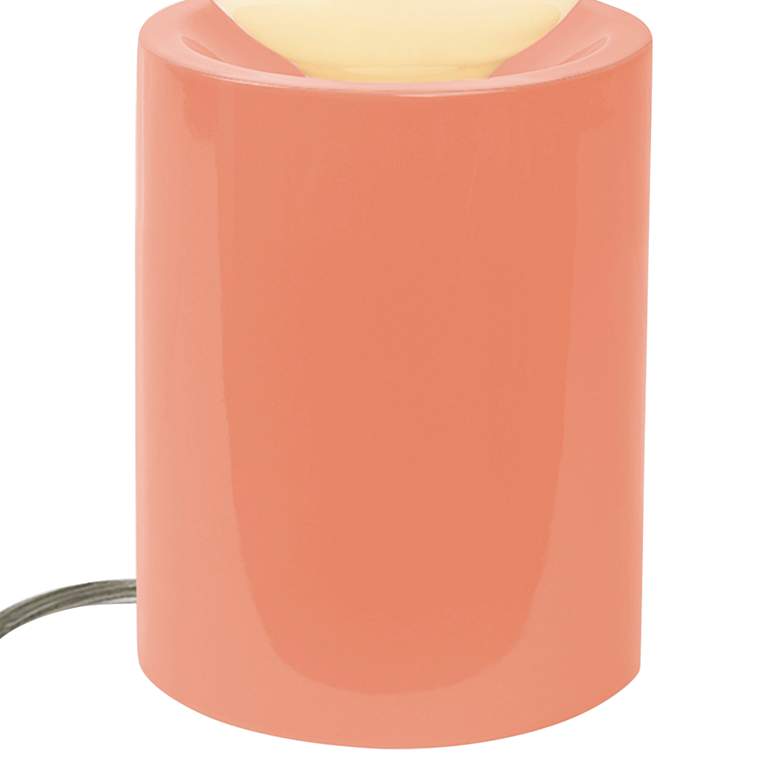 Image 3 Portable 11 1/2 inch High Gloss Blush Ceramic Accent Table Lamp more views