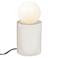 Portable 11 1/2" High Gloss White Ceramic Accent Table Lamp