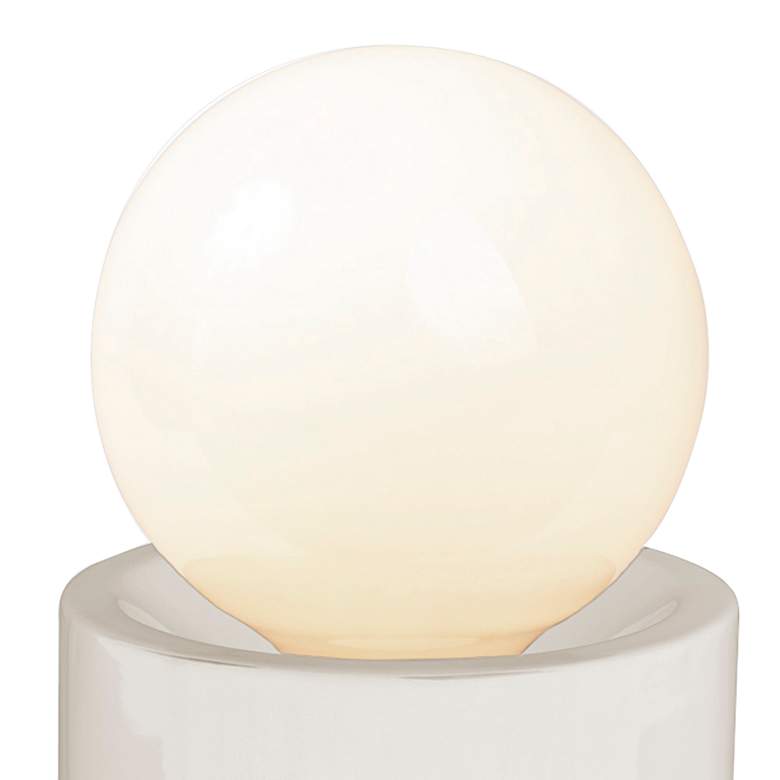 Image 2 Portable 11 1/2" High Gloss White Ceramic Accent Table Lamp more views