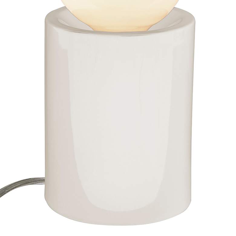 Image 3 Portable 11 1/2" High Gloss White Ceramic Accent Table Lamp more views