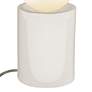Portable 11 1/2" High Gloss White Ceramic Accent Table Lamp