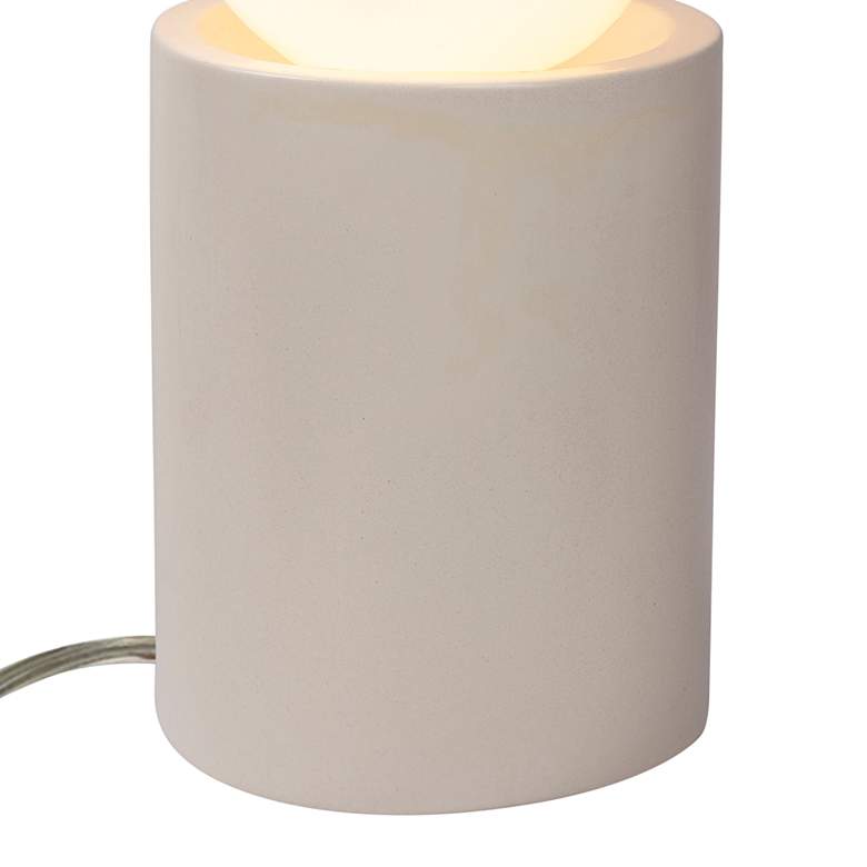 Image 4 Portable 11 1/2" High Matte White Ceramic Accent Table Lamp more views