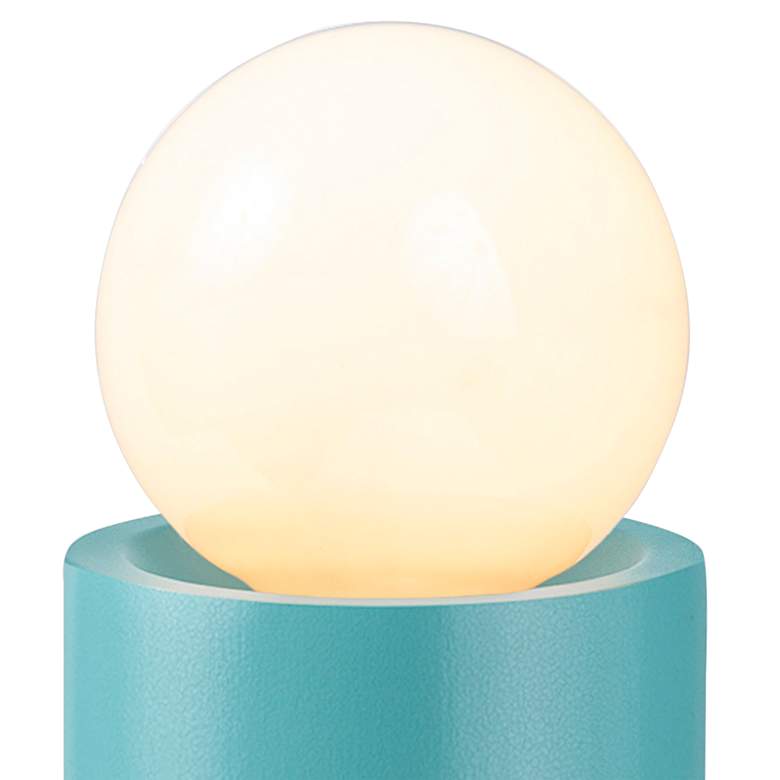 Image 2 Portable 11 1/2" High Reflecting Pool Blue Ceramic Accent Table Lamp more views