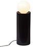 Portable 16 1/2" High Gloss Black Ceramic Accent Table Lamp